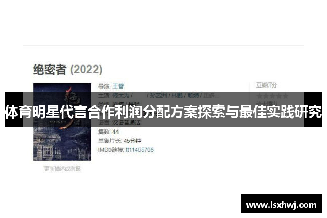 体育明星代言合作利润分配方案探索与最佳实践研究
